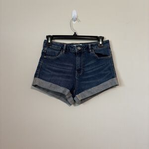 Zara Trafaluc Denim Makers Jean Shorts High Rise cuffed Size 4 Button close